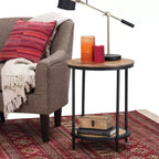 Table d'appoint ronde 18" | Table d'appoint compacte pour le salon et la chambre