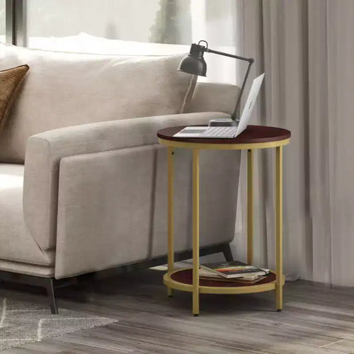 Table d'appoint ronde 18" | Table d'appoint compacte pour le salon et la chambre
