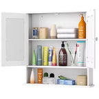 Armoire de toilette murale double miroir | Armoire à pharmacie avec étagère, Blanche