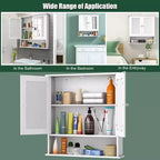Armoire de toilette murale double miroir | Armoire à pharmacie avec étagère, Blanche