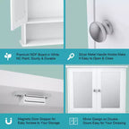 Armoire de toilette murale double miroir | Armoire à pharmacie avec étagère, Blanche