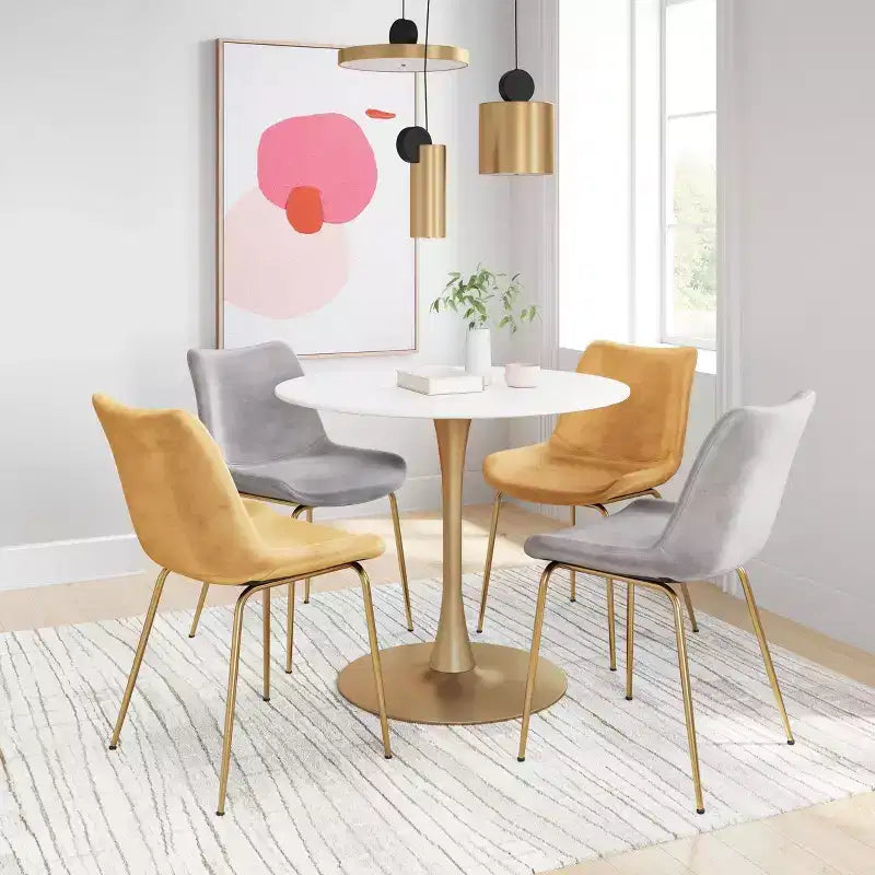 Table à manger ronde moderne Olympia | Table de cuisine et de salle à manger compacte de 90 cm
