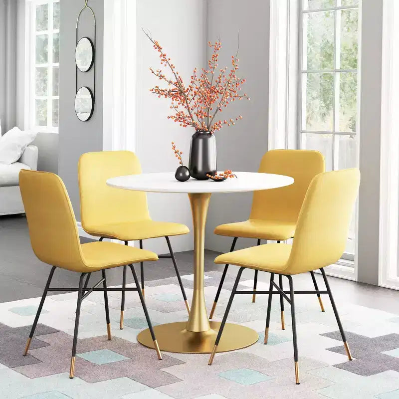 Table à manger ronde moderne Olympia | Table de cuisine et de salle à manger compacte de 90 cm