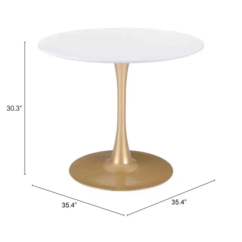 Table à manger ronde moderne Olympia | Table de cuisine et de salle à manger compacte de 90 cm