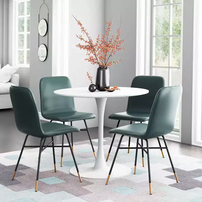 Table à manger ronde moderne Olympia | Table de cuisine et de salle à manger compacte de 90 cm
