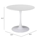 Table à manger ronde moderne Olympia | Table de cuisine et de salle à manger compacte de 90 cm