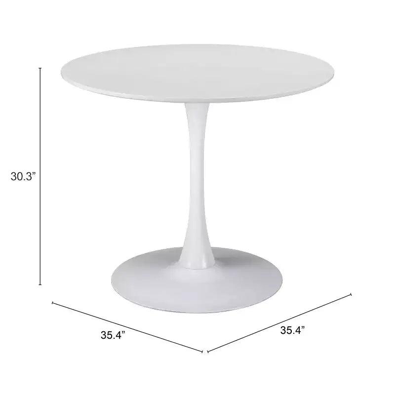 Table à manger ronde moderne Olympia | Table de cuisine et de salle à manger compacte de 90 cm