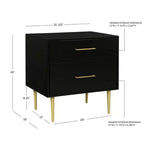Table de chevet à 2 tiroirs Gloria | Table de chevet compacte avec rangement