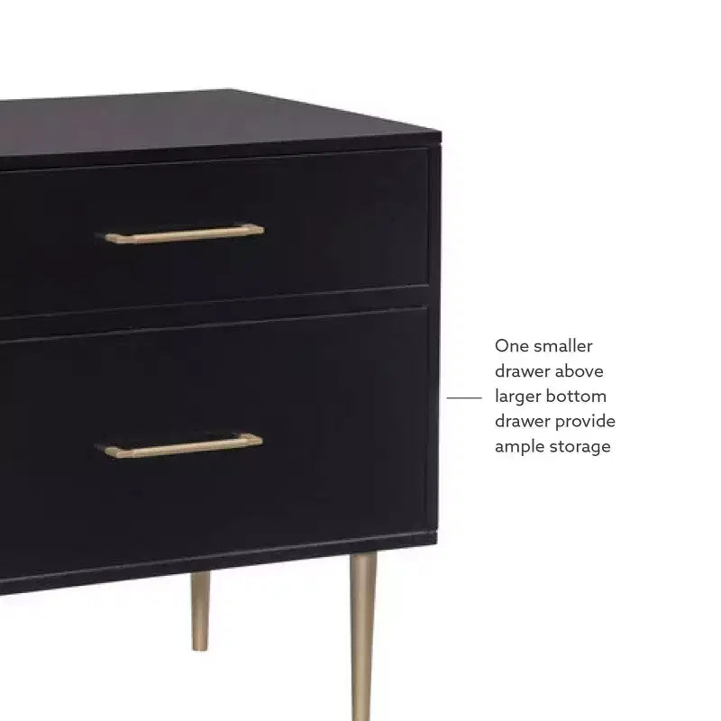 Table de chevet à 2 tiroirs Gloria | Table de chevet compacte avec rangement