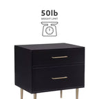 Table de chevet à 2 tiroirs Gloria | Table de chevet compacte avec rangement