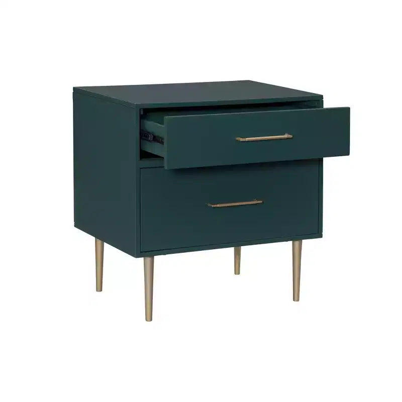 Table de chevet à 2 tiroirs Gloria | Table de chevet compacte avec rangement