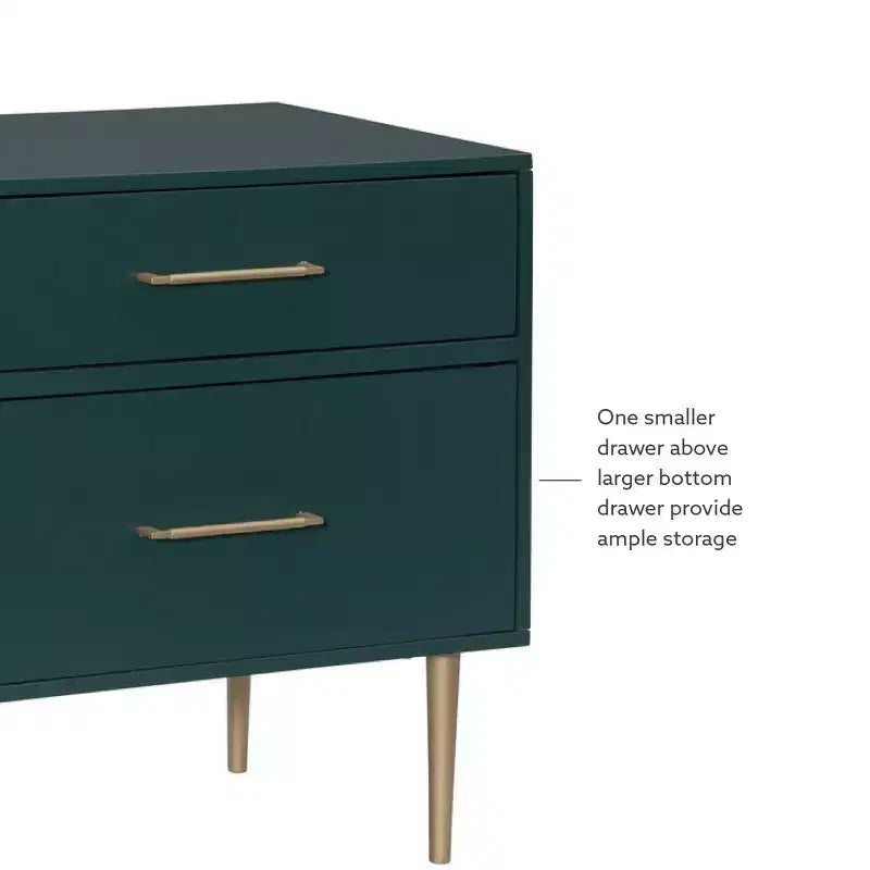Table de chevet à 2 tiroirs Gloria | Table de chevet compacte avec rangement