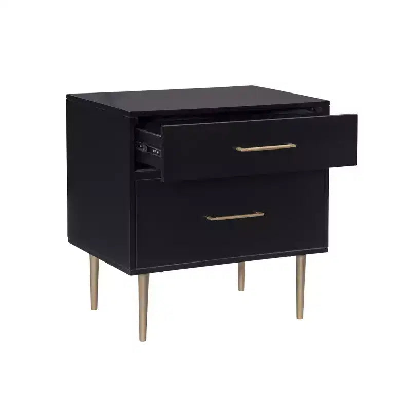 Table de chevet à 2 tiroirs Gloria | Table de chevet compacte avec rangement