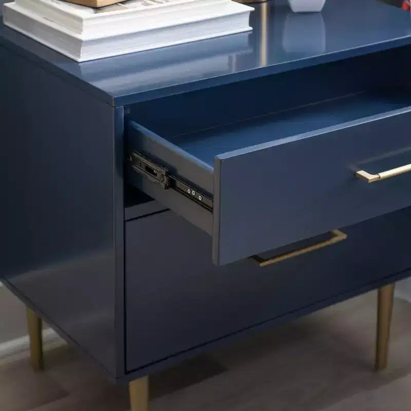Table de chevet à 2 tiroirs Gloria | Table de chevet compacte avec rangement