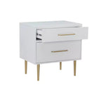 Table de chevet à 2 tiroirs Gloria | Table de chevet compacte avec rangement