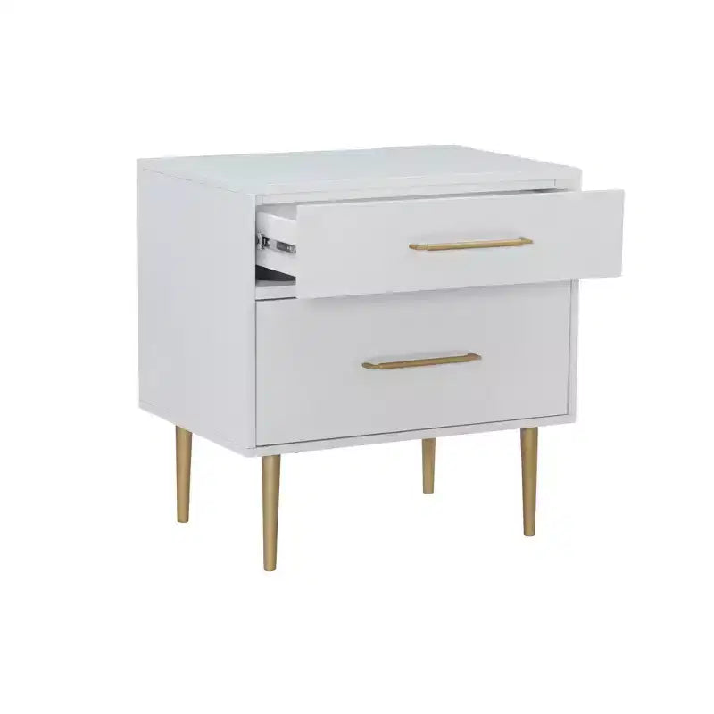 Table de chevet à 2 tiroirs Gloria | Table de chevet compacte avec rangement